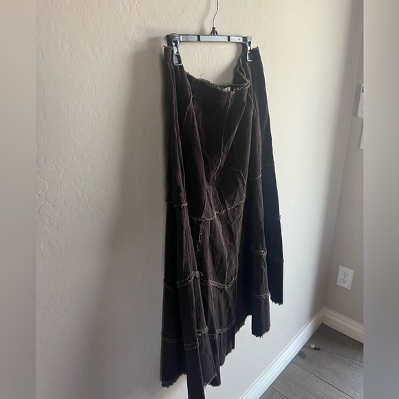 Vintage Women’s Corduroy Raw Hem Fray Stitching Size 16 Boho Western Skirt - Picture 6 of 6